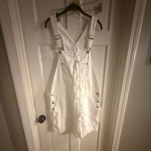 White Denim Overalls